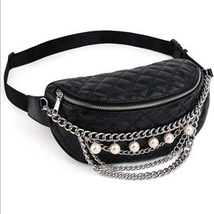 Vegan Leather Layered Pearls Bag NEW